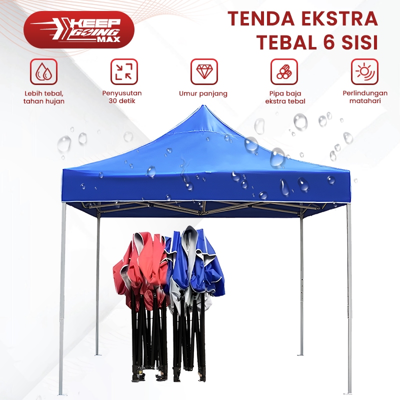 Tenda outdoor payung besar kerai lipat teleskopik hut payung kaki empat hut parkir tahan hujan kain atap kerai tenda kain payung tenda empat sudut 3x3