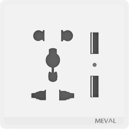 Jual MEVAL Stop Kontak Saklar dan Soket Minimalist - White Basic ...