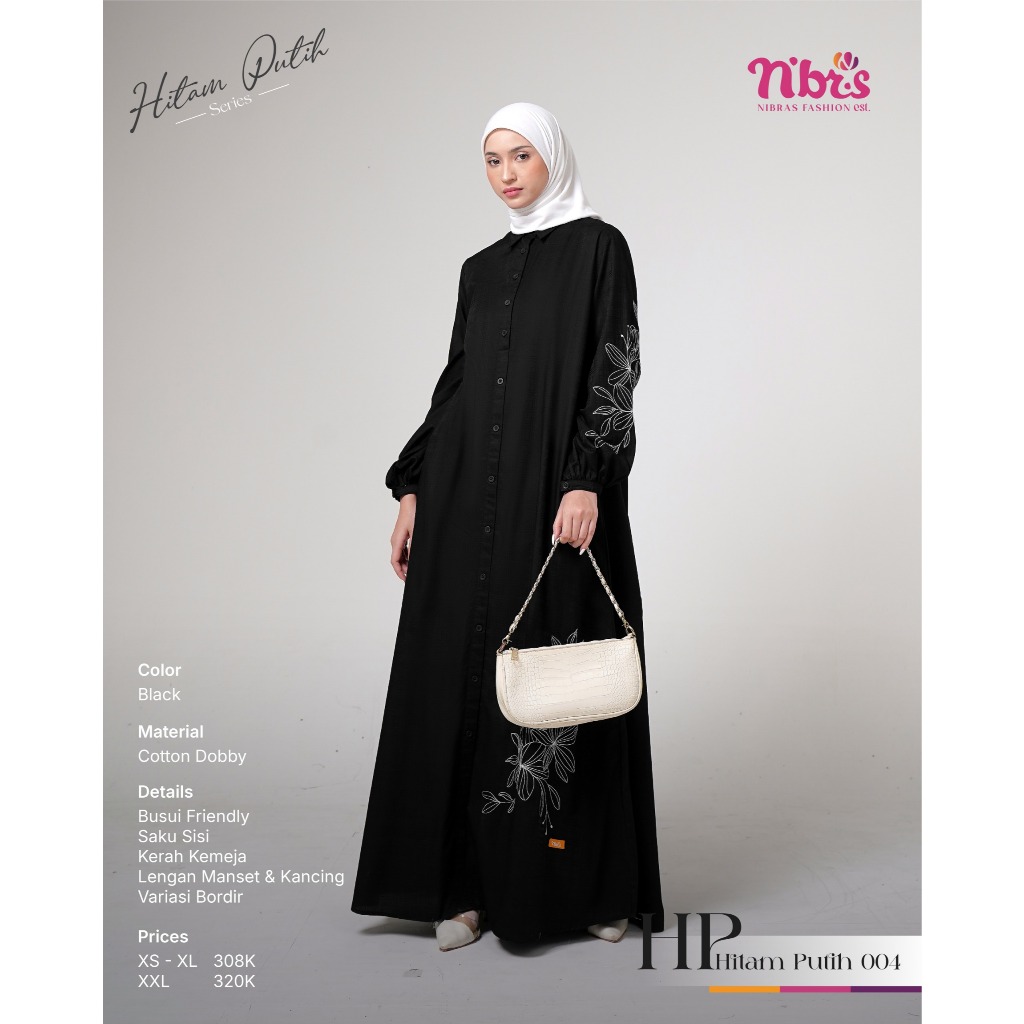 midi dress nibras gamis black dobby Jual Freya Baju Gamis Nibras Sarimbit Terbaru - Black, 3XL - Kab. Sragen -  Galeri Busana Muslim_new