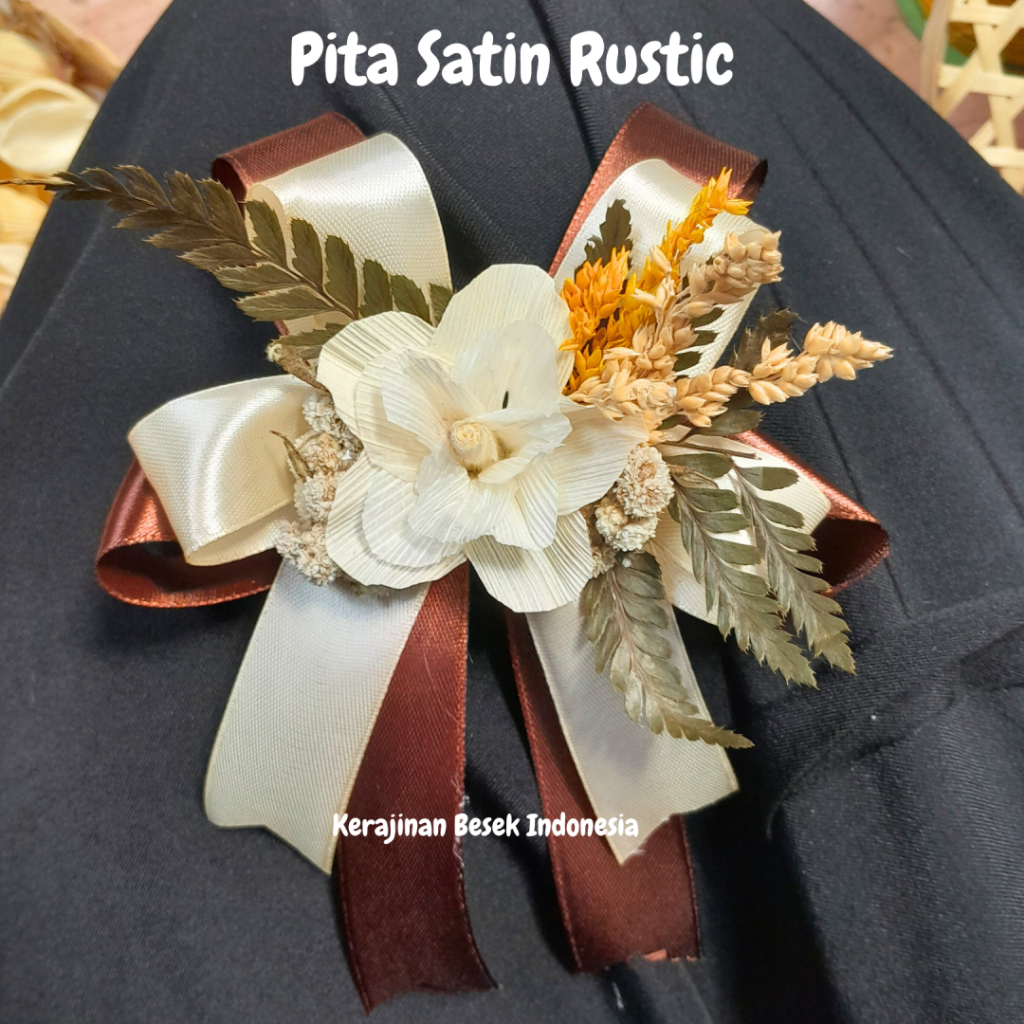 Jual PITA JADI HIASAN PITA SATIN BUNGA RUSTIC TEMPEL SIAP PAKAI FREE ...