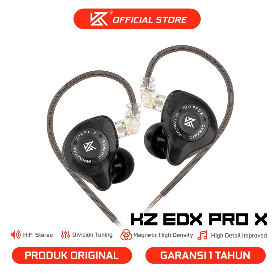 Jual KZ EDX Pro X with Mic In Ear Monitor Single Dynamic Driver ...