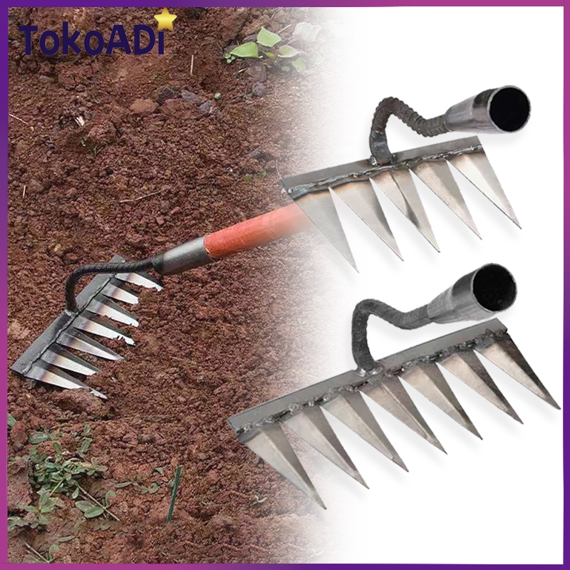 Jual 5/7 Gigi Alat Berkebun Cangkul Penyiangan Rake Penyiangan Besi ...