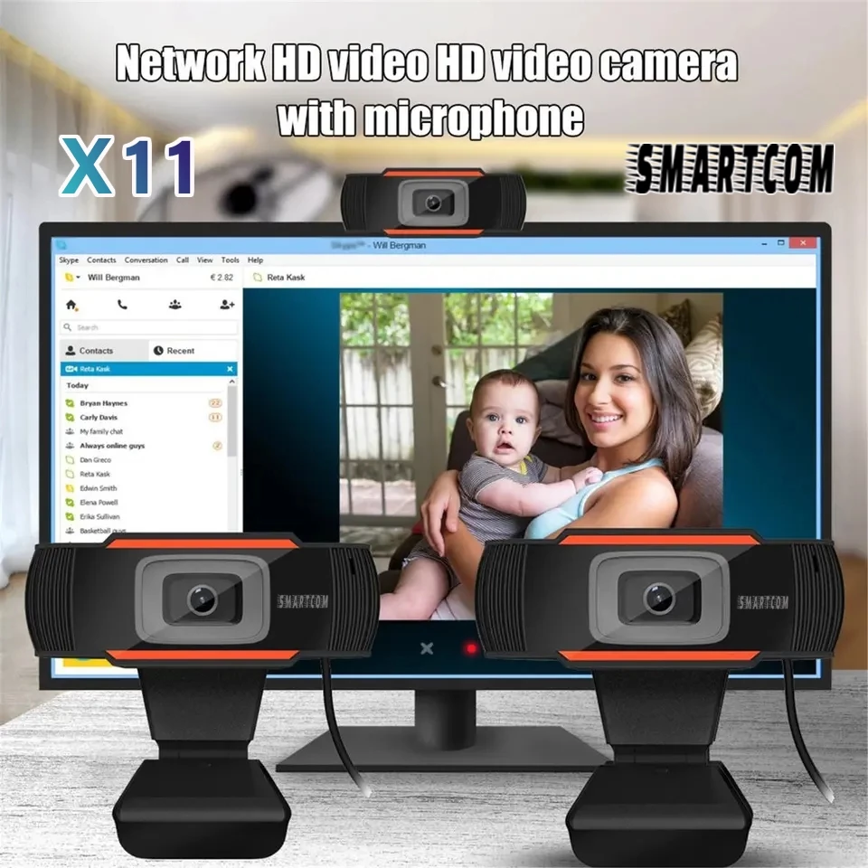WebCam Autofocus HD 720P SMARTCOM X11 with Microphone USB