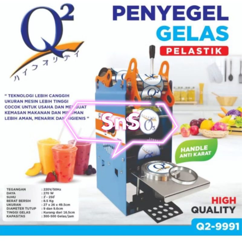 Jual sealing machine q2 9991 22 oz / gelas jumbo cup sealer q2 mesin