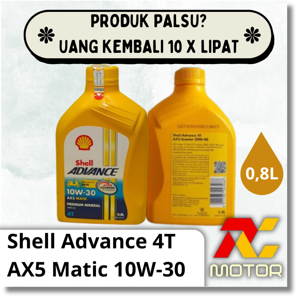 Jual SHELL ADVANCE AX5 4T 10W-30 OLI MOTOR MATIC PREMIUM MINERAL ...