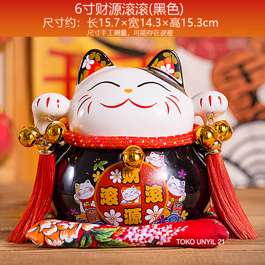 Jual Lucky Cat Keramik Celengan LuckyCat Kucing Hoki Lucu Maneki Neko Shopee Indonesia