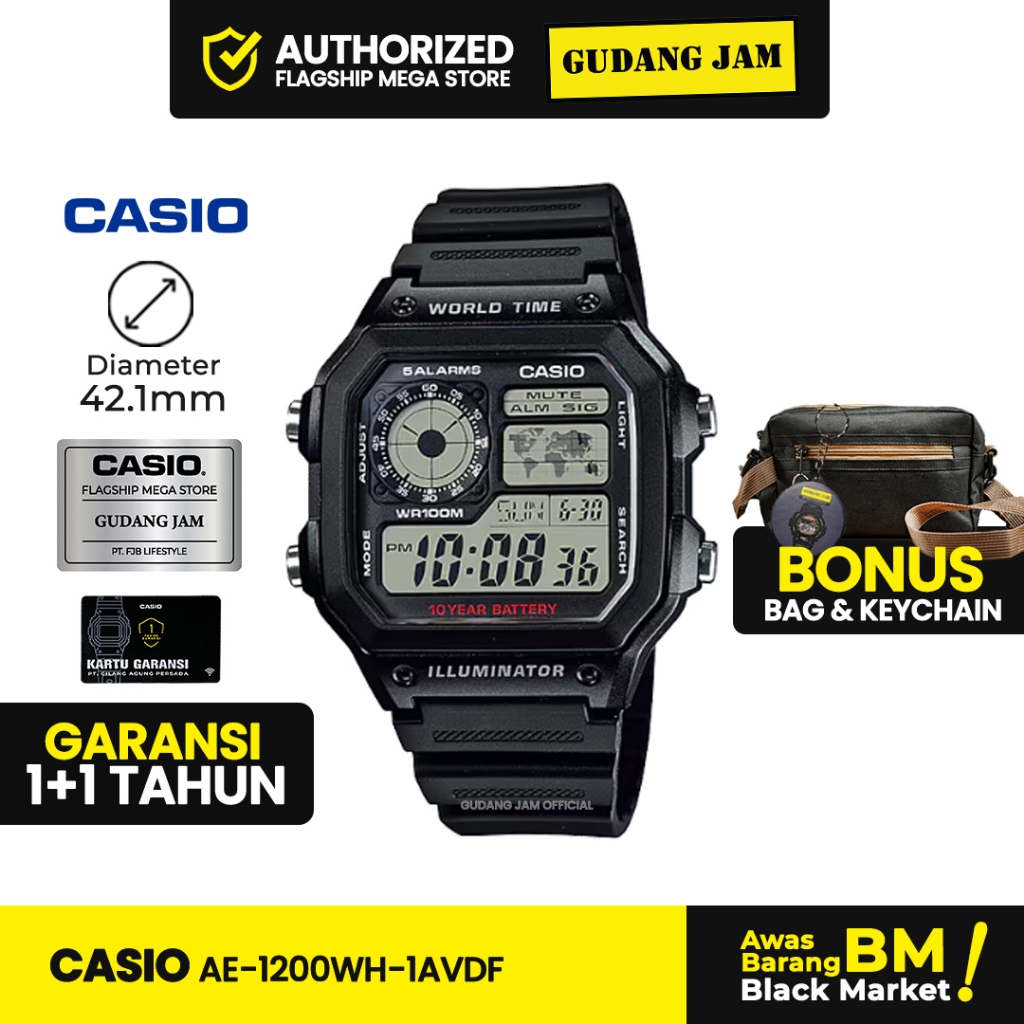 Jual Jam Tangan Casio Ae 1200wh 1avdf Ae 1200wh Ae 1200 Ae1200wh Ae 1200wh Shopee Indonesia 7331