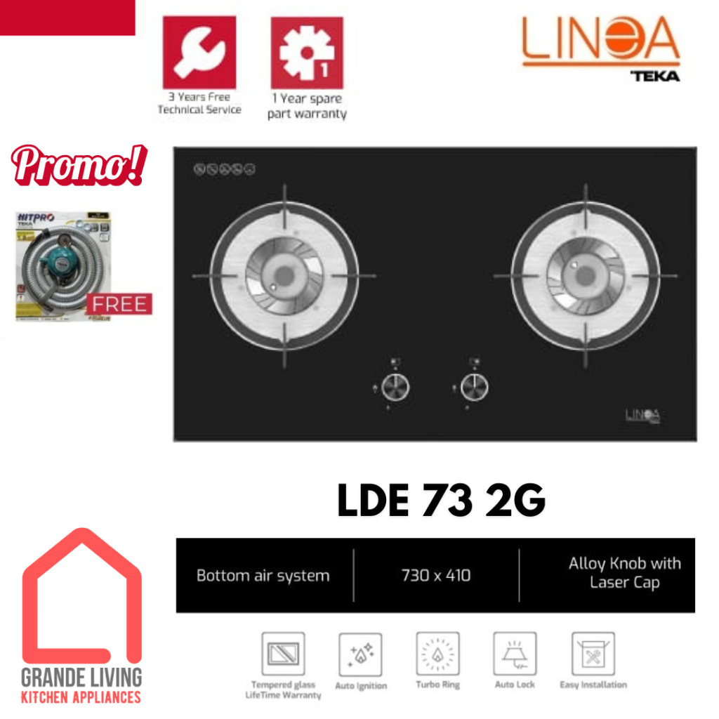 Jual LINEA by TEKA Glass Gas Hob Kompor Gas Tanam LDE 73 2G | Shopee ...