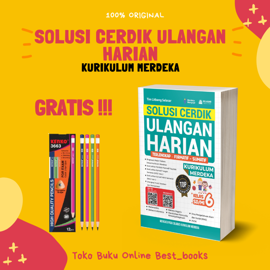 Jual Buku Ulangan Harian Kelas 6 SD/MI Solusi Cerdik Kurikulum Merdeka ...