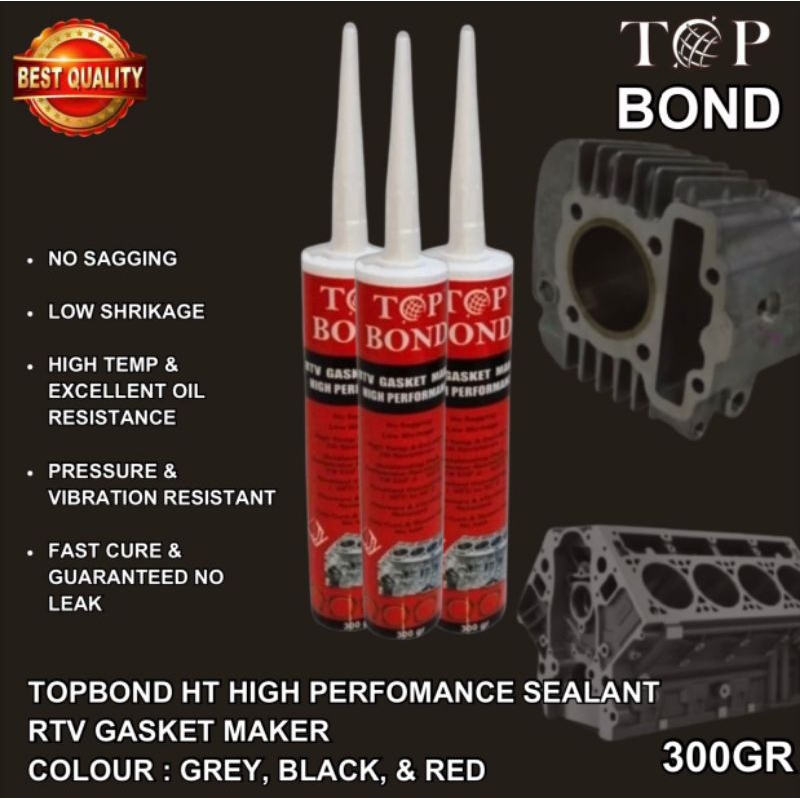 Jual Lem Silikon Gasket Maker TOPBOND HT High Performance Sealant Tahan ...