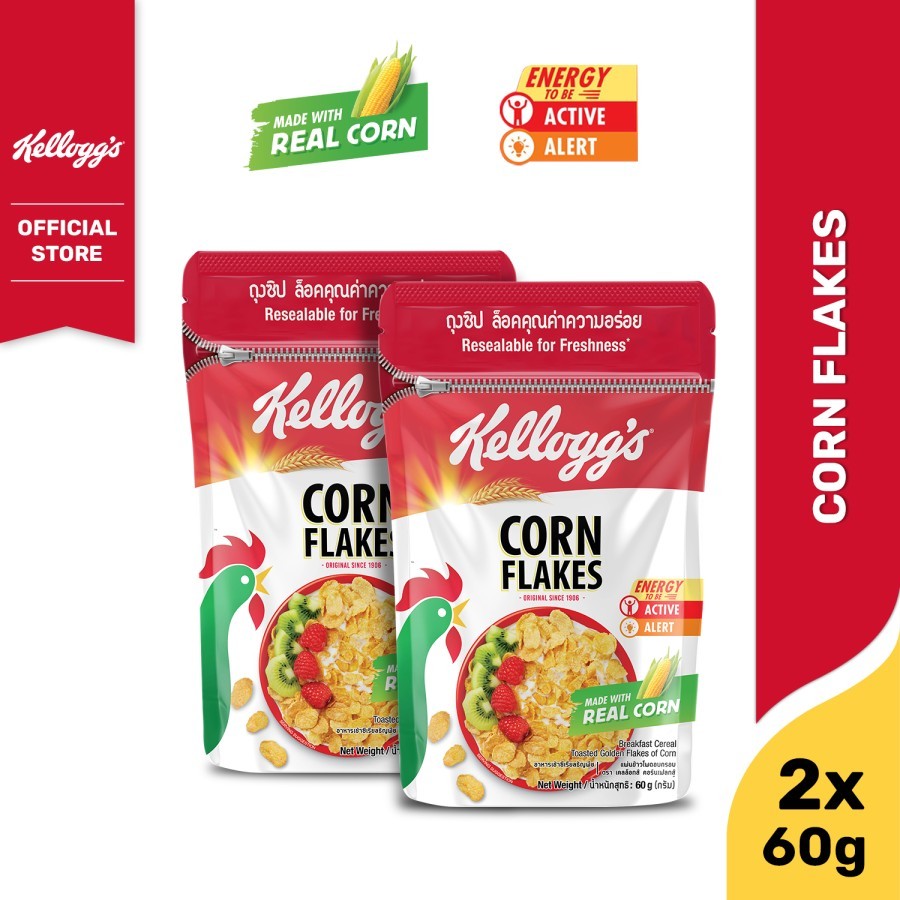 Jual Kelloggs Corn Flakes Pouch Sereal 2 x 60gr | Shopee Indonesia
