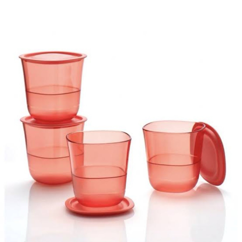 Jual Tupperware crystalline low glass (4) 100% original | Shopee Indonesia