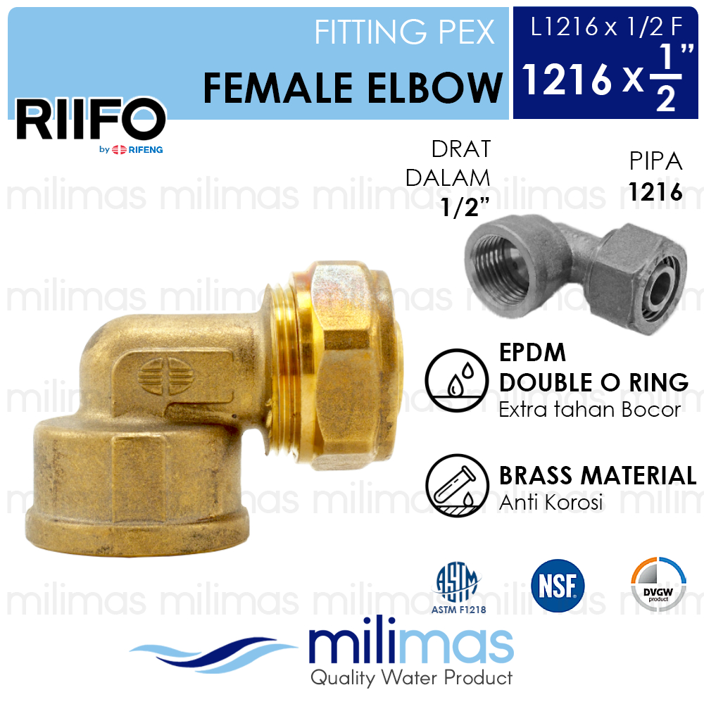 Jual RIIFO Female Elbow Uk. 1216 x 1/2