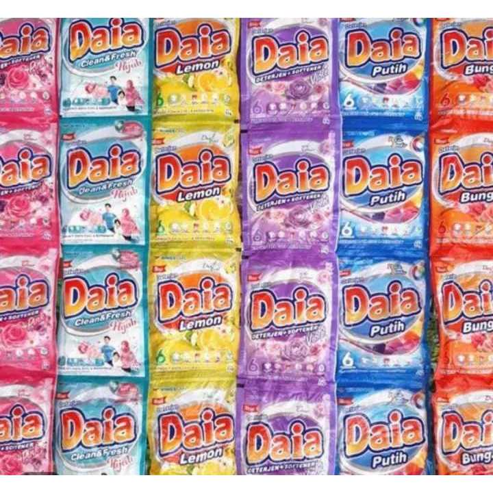 Jual 1 Renceng - Daia Deterjen Sachet 53 gr isi 6 pcs | Shopee Indonesia