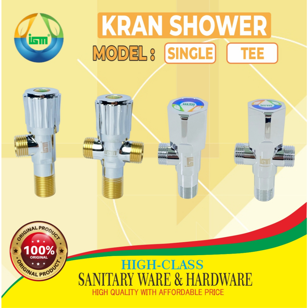 Jual KRAN SHOWER KUNINGAN STOP KRAN CABANG STAINLESS KAMAR MANDI IGM ...