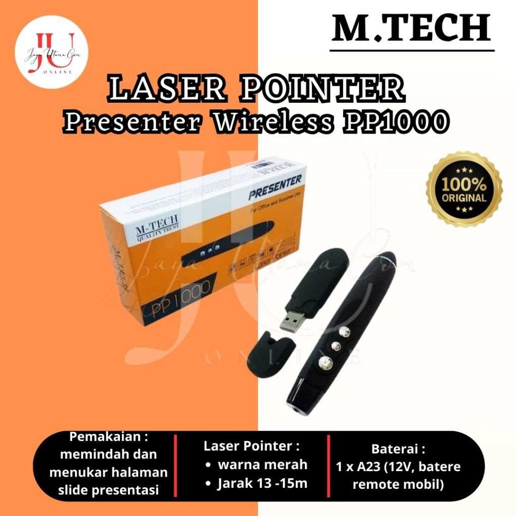 Jual Laser PP1000 Pointer Wireless Presenter / Alat Presentasi Power ...
