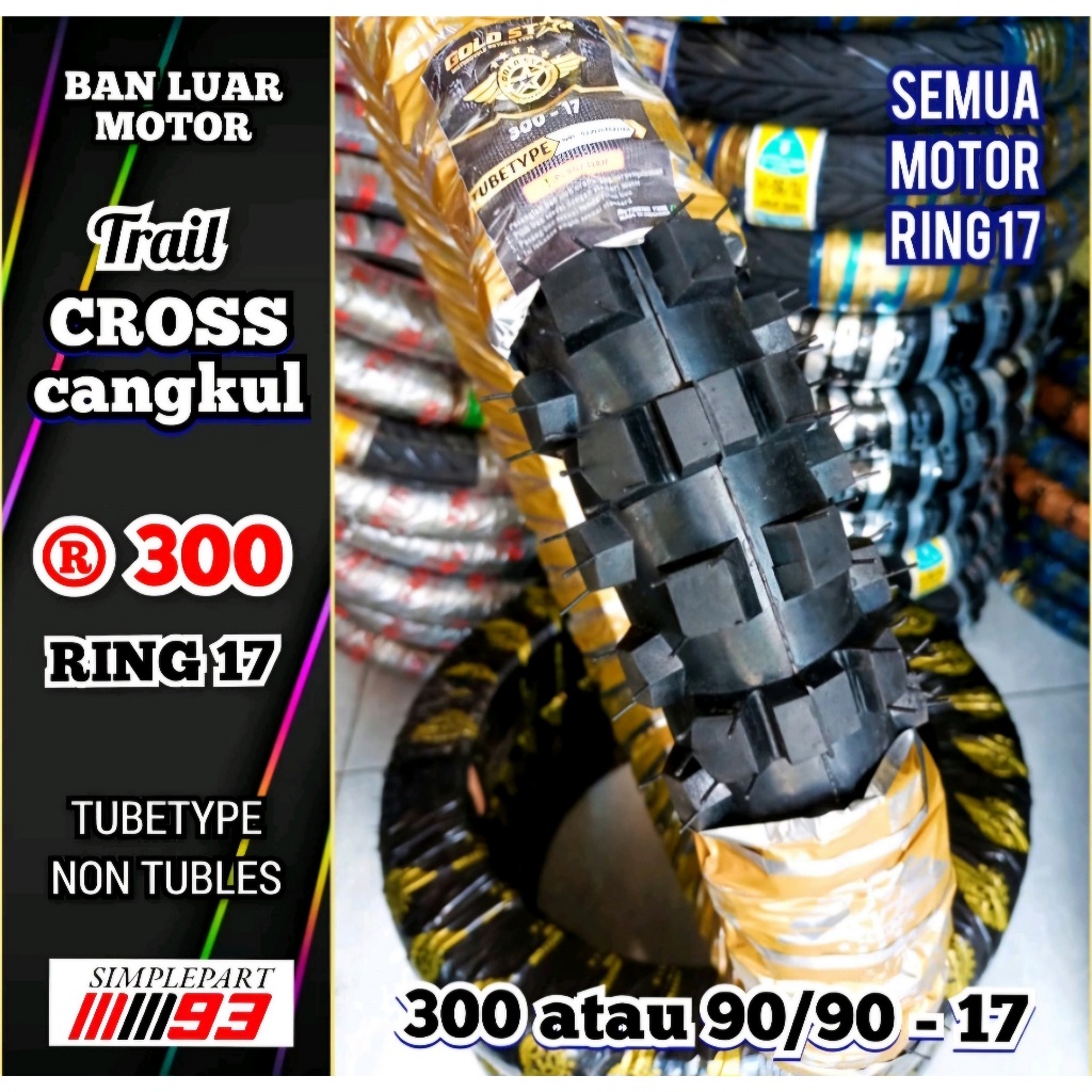 Jual ban cross ukuran 300 ring 17 sepasang depan belakang cocok untuk ...