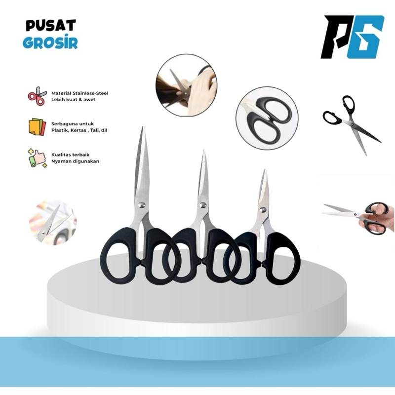 Jual Gunting Kertas Scissors Paper Plastik Size S - M - L Stainless ...