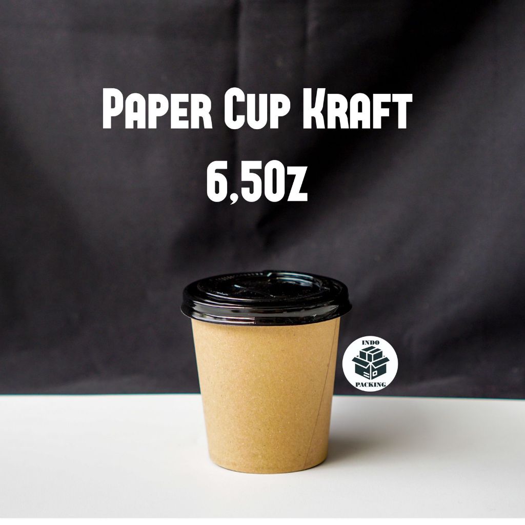 Jual (isi 50) Paper Cup Kraft 6,5Oz / Gelas Kertas Kopi Panas Minuman ...