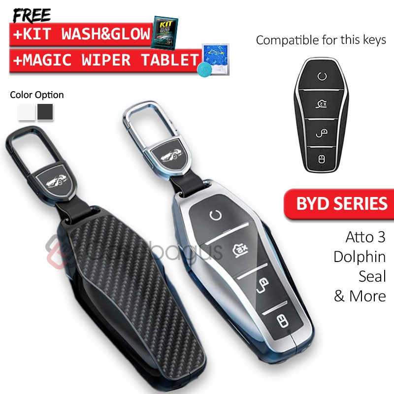 Jual BYD Atto 3 2024 2025 2026 - Elegant Carbon Case Kunci Mobil Key ...