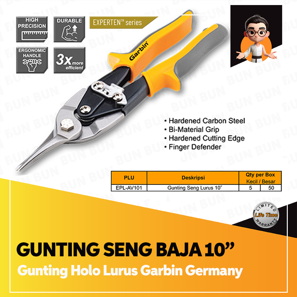 Jual Gunting Holo Lurus Garbin Germany Gunting Seng Baja Ringan EVL-AV ...