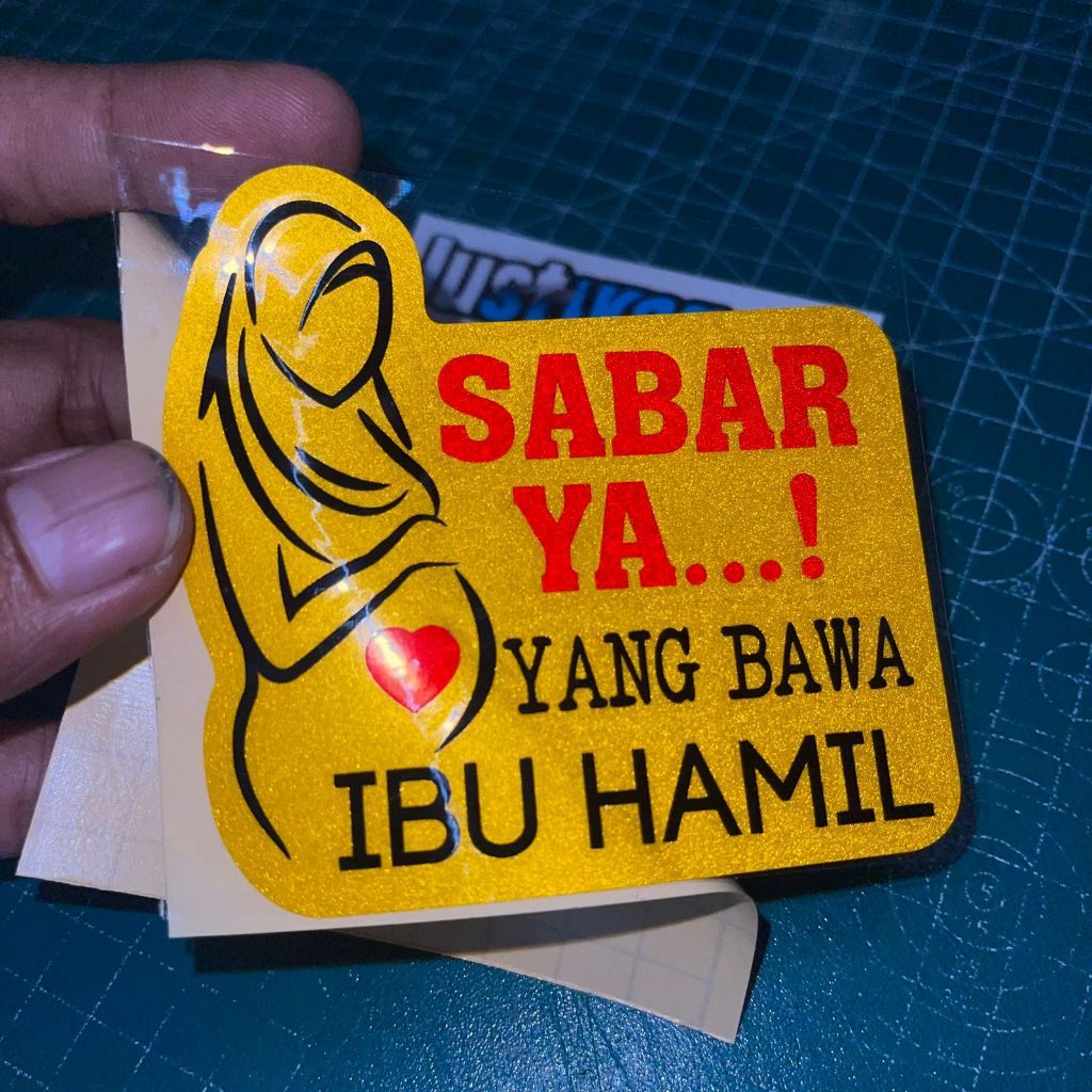Jual Sticker Ibu Hamil HIJAB, Sabar ya! yang bawa ibu hamil, Sticker ...