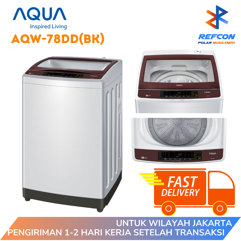 Jual Mesin Cuci AQUA AQW-78DD (BK) / AQW 78DD(BK) / AQW78 1 Tabung 7 Kg ...