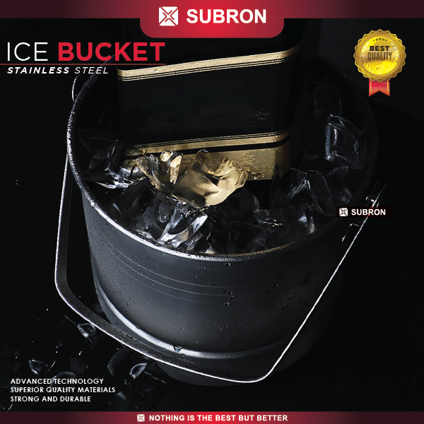 Jual SUBRON Ice Bucket Stainless Steel 1.6L Wadah Ember Motif Es Batu ...