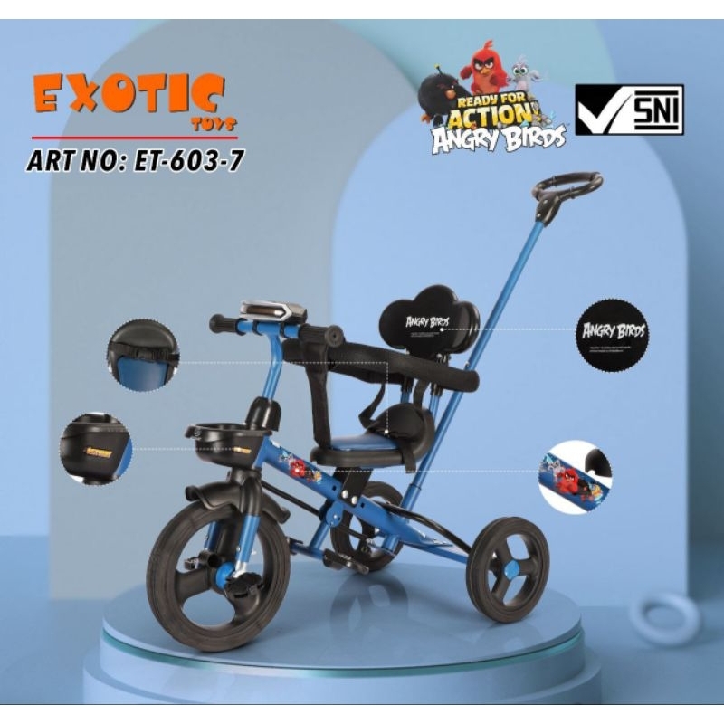 Jual SEPEDA RODA TIGA ANAK DORONG ET-603-7 TERBARU EXOTIC | Shopee ...