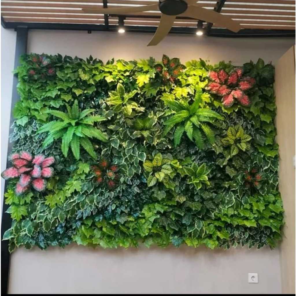 Vertikal garden sintetis dinding rumah hias dekorasi daun artificial plastik tanaman palsu merambat
