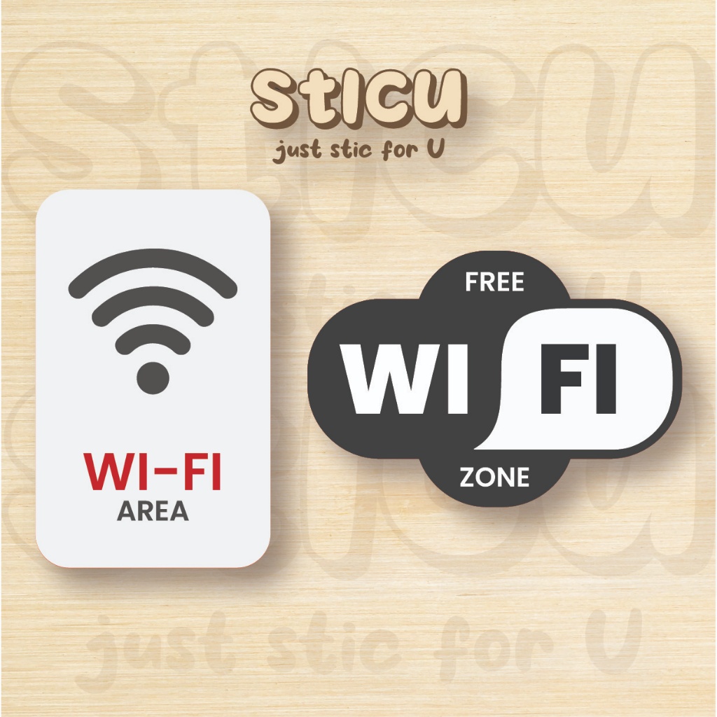 Jual SIGN STICKER WIFI AREA - STIKER TANDA AREA WI-FI UNTUK CAFE RUMAH ...