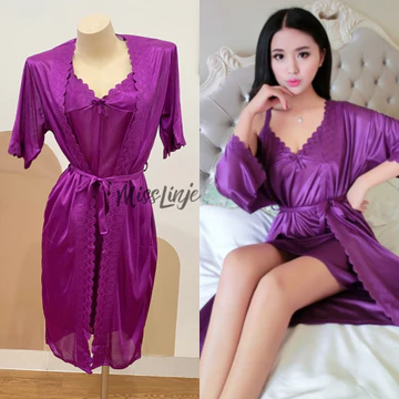 Miss Linje Baju Tidur Wanita Setelan Nightwear Kimono Satin Premium Bisa Buat Seserahan Kado