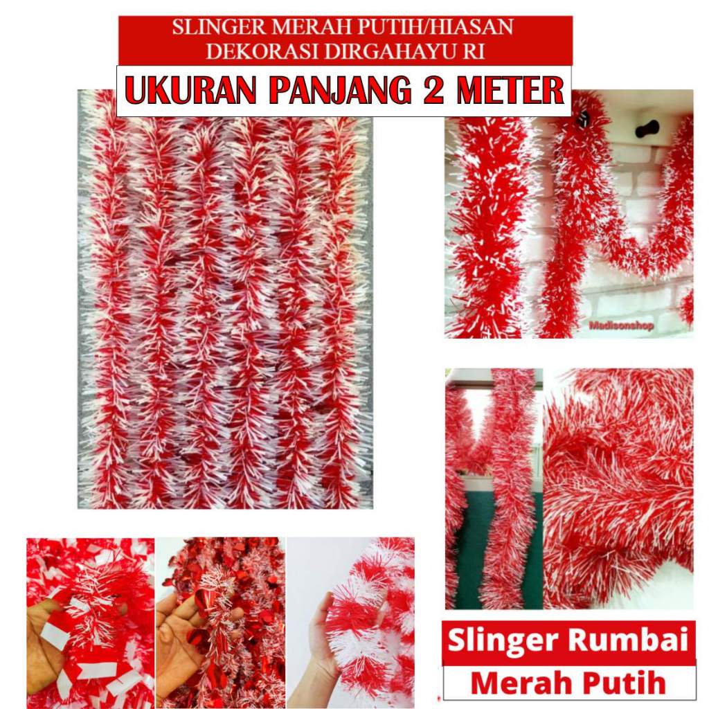 Slinger HUT RI dirgahayu bendera HUT RI merah putih Hiasan 17 Agustus Rumbai Pawai Karnaval
