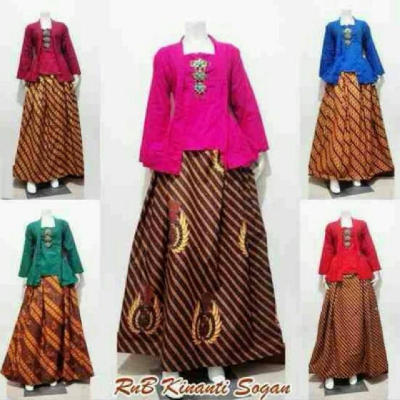Jual Setelan Rok Blouse Kinanthi Sogan Batik Kebaya Jawa Solo | Shopee ...