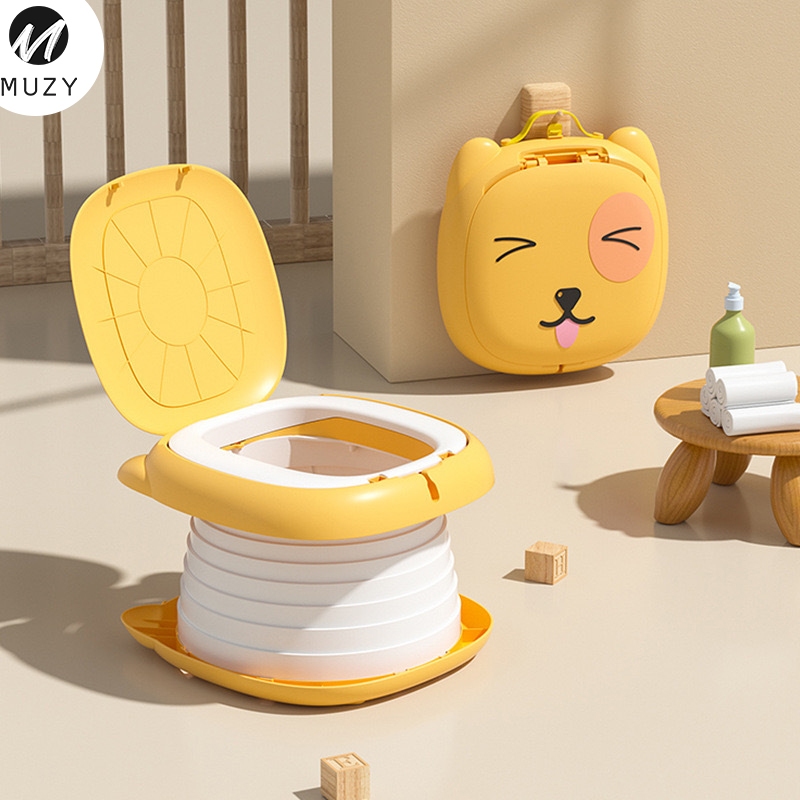 TERMURAH! MUZY Baby Potty Toilet Duduk Plastik Portable Toilet Lipat Portable Travel HSB813