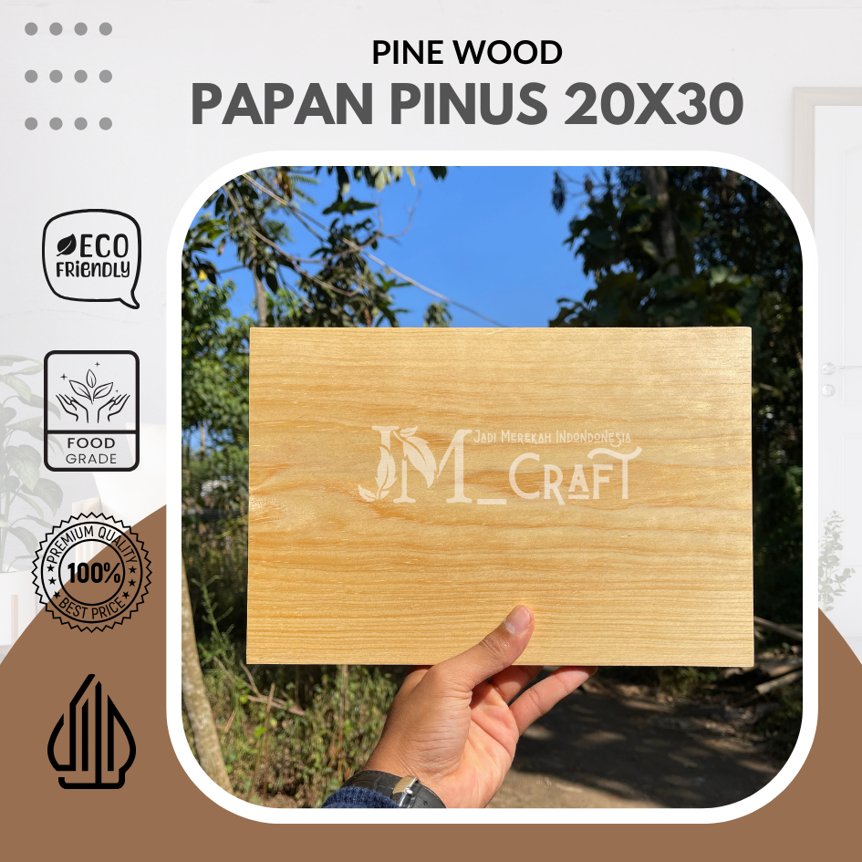 Jual [JM Craft] Talenan Kayu Pinus 30x20 / Papan Kayu Pinus 30x20cm