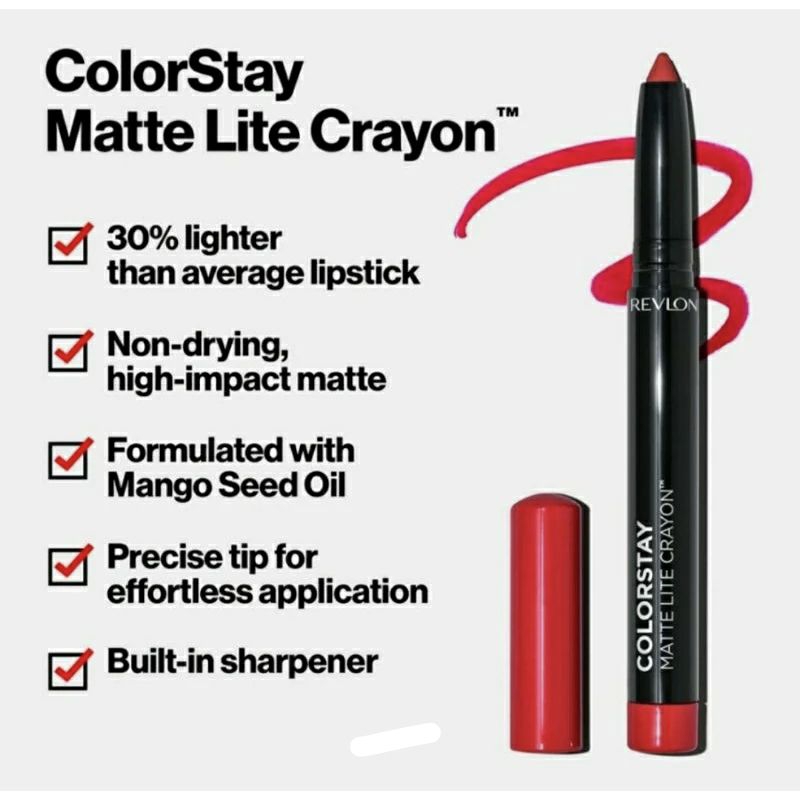 Jual Revlon colorstay matte lite crayon ruffled feathers (009) | Shopee ...