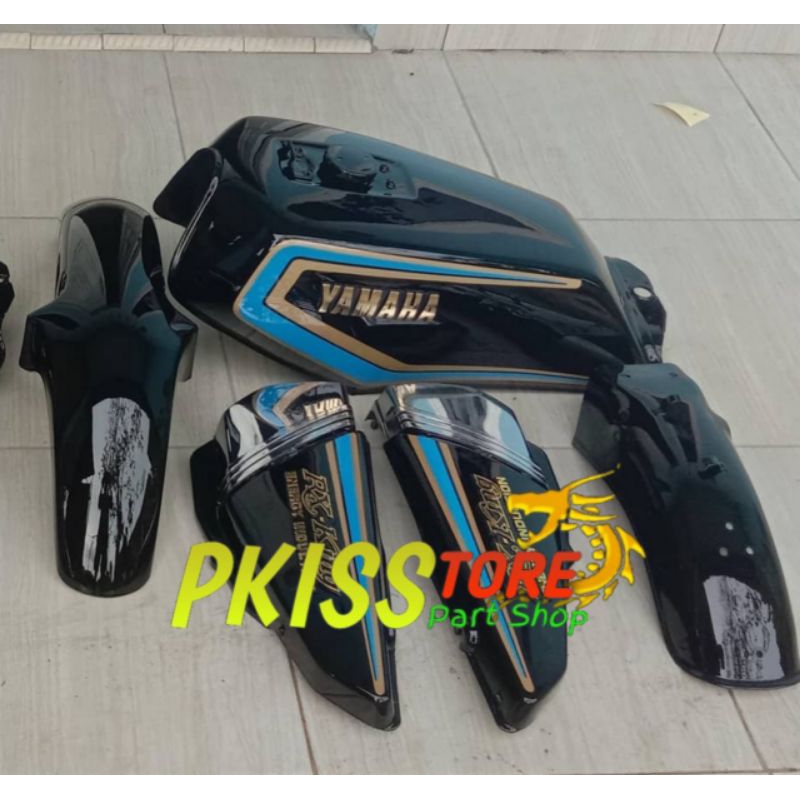 Jual Tangki Tengki Bensin Set Yamaha RX King RXk Full Hitam List Biru ...