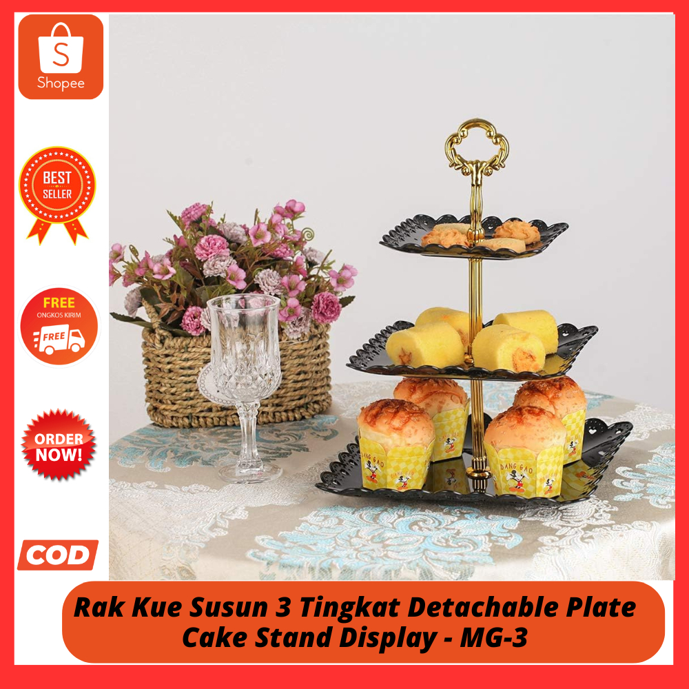 Jual Rak Kue Susun 3 Tingkat Detachable Plate Cake Stand Display - MG-3 ...