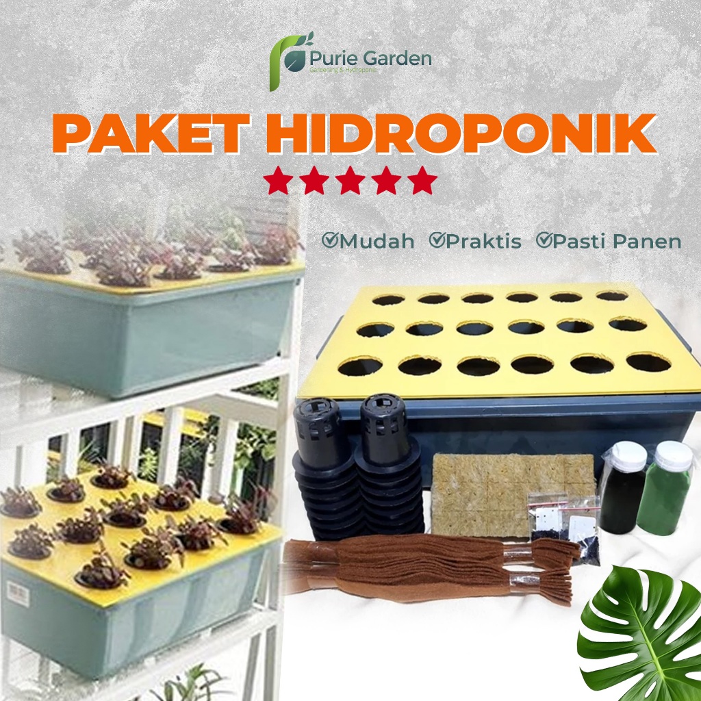 Paket Hidroponik Lengkap Pemula Berkebun Wick System Purie Garden