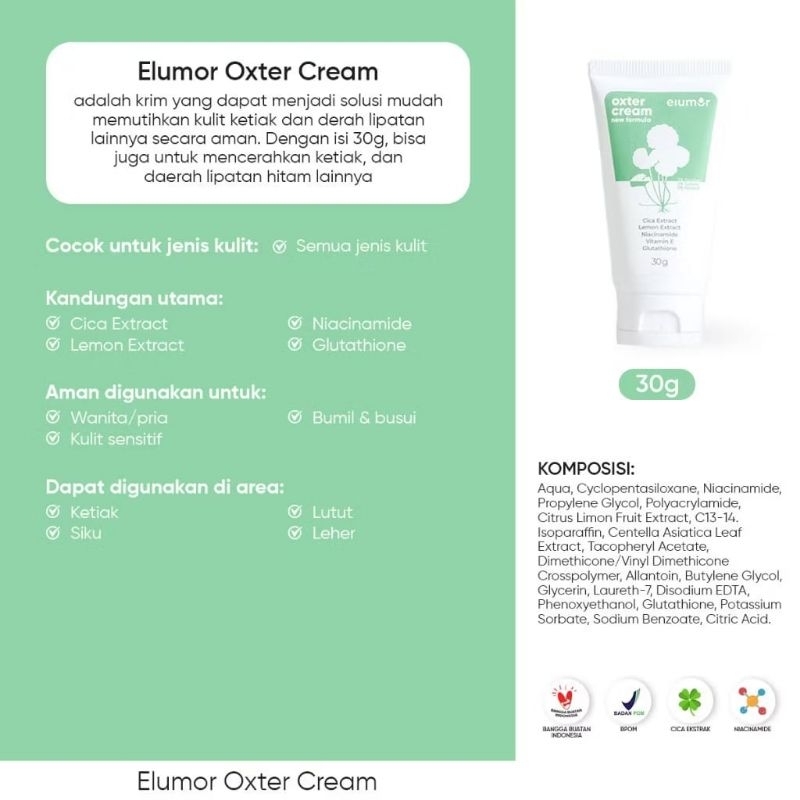 Jual ELUMOR - Oxter Cream New Formula 30g | Shopee Indonesia