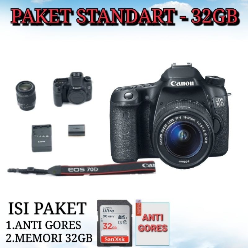 Jual KAMERA CANON EOS 70D WIFI LENSA 18-55MM IS STM ORIGINAL DAN