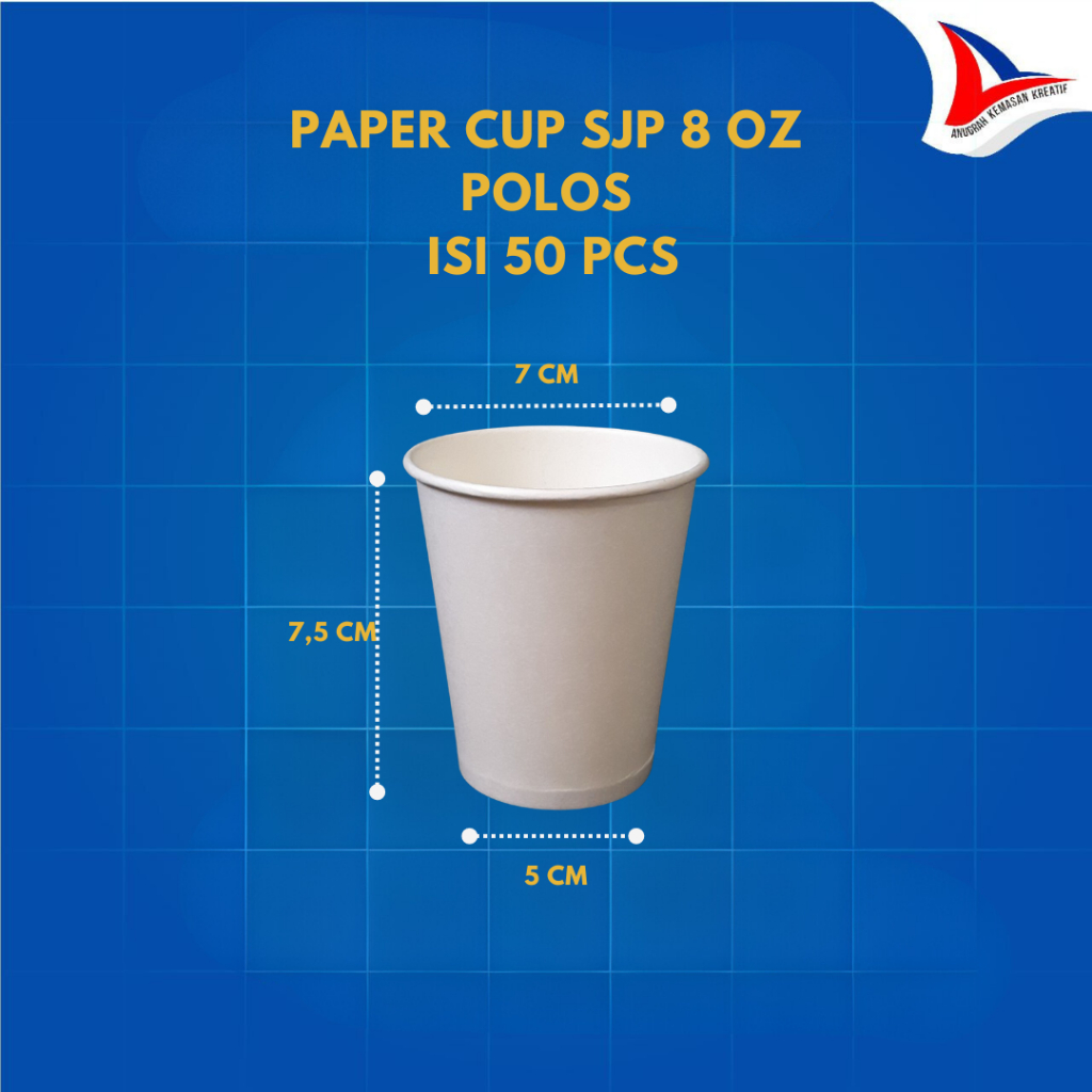 Jual Paper Cup Sjp 8 Oz Polos / Gelas Kertas Kopi Isi 50 Pcs | Shopee ...