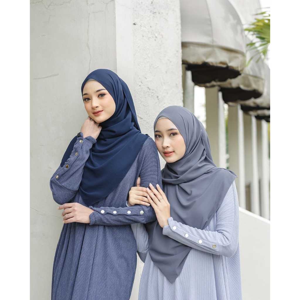 Jual inara dress batwing kancing bahan knit - gamis kekinian jumbo ...