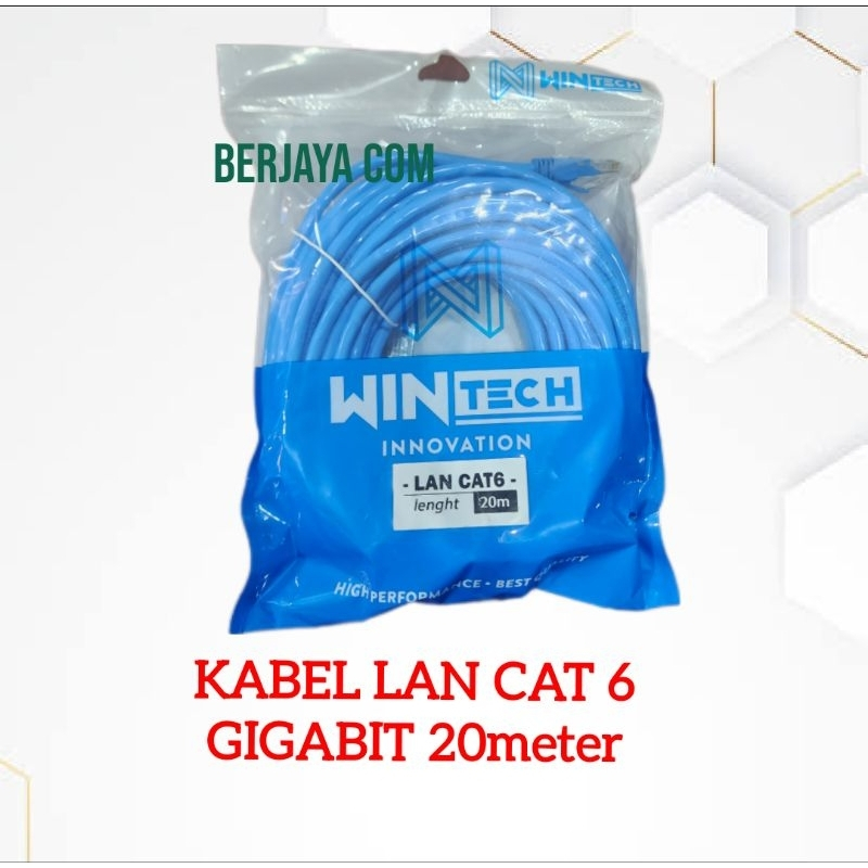Jual KABEL LAN CAT 6 UTP GIGABIT 20M (20meter) | Shopee Indonesia
