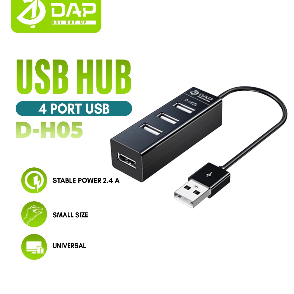 Jual DAP DH5 USB HUB 4 Port USB 24A Lenght 15cm Smart Charging Garansi ...