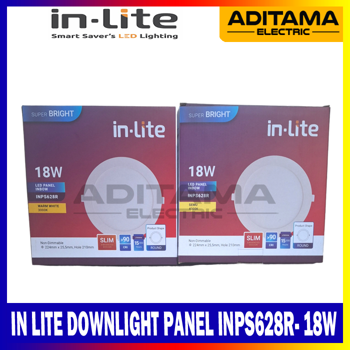 Jual IN LITE LED DOWNLIGHT PANEL BULAT 18W INPS628R / INLITE PANEL LED ...