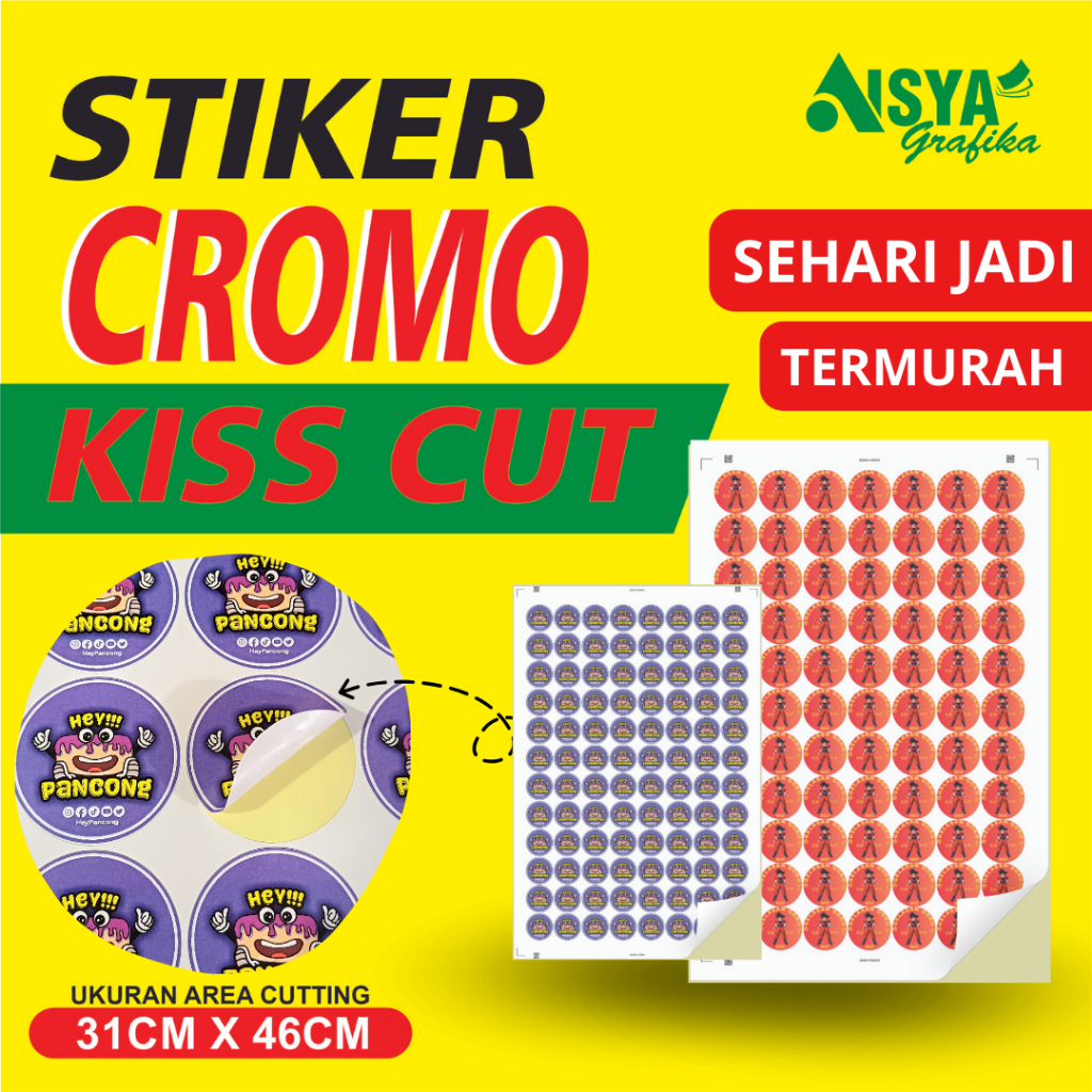 Jual CETAK A3+ STIKER CROMO KISS CUT stiker bontak stiker kemasan label ...