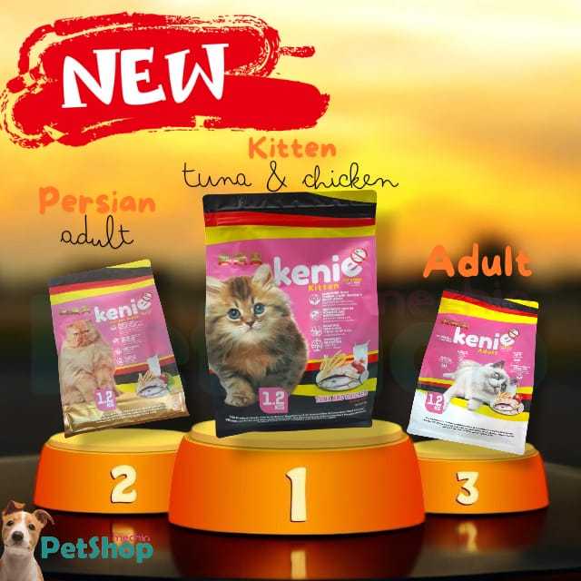 Jual Kenie cat food premium 1.2kg (makanan kering kucing kitten, adult ...