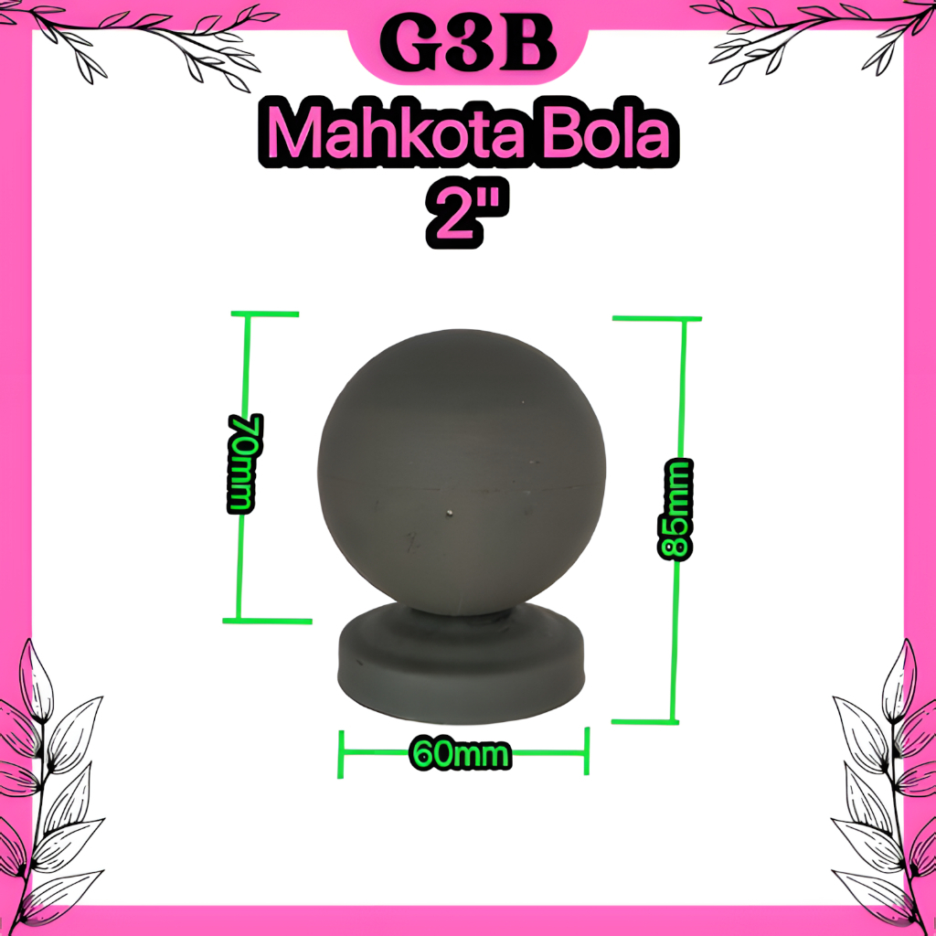 Jual Mahkota bola pipa hollow 2 inch aksesoris ornamen pagar tiang ...